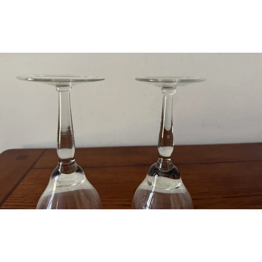Vintage Libbey Platinum Rim Water Goblets 7.25